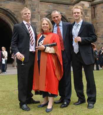 Stella and her proud husband and sons
